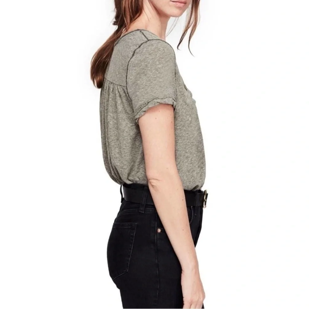 We the Free All You Need Ruched V Neck Tee